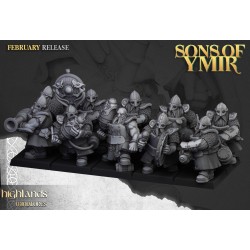 Dwarf Firespitters x7 + command - Bigusson - Druk 3d- Highlands Miniatures