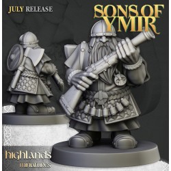Dwarfs Marksmens x7 + command - Bigusson - Druk 3d- Highlands Miniatures