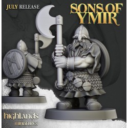 Dwarfs Warriors Two Handed Unit x7 + command - Highlands Miniatures
