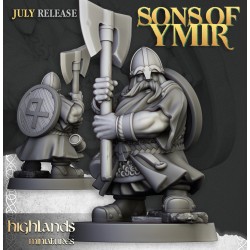 Dwarfs Warriors Two Handed Unit x7 + command - Highlands Miniatures
