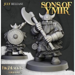 Dwarfs Warriors Two Handed Unit x7 + command - Highlands Miniatures