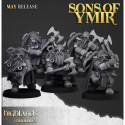 Dwarf Rangers x7 + command group - Bigusson- Druk 3d- Highlands Miniatures