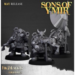 Dwarf Rangers x7 + command group - Bigusson- Druk 3d- Highlands Miniatures