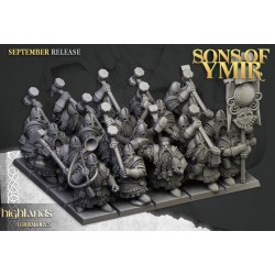 Dwarf Kingsguard Unit x7 + cmd - Bigusson - Druk 3d - Highlands Miniatures