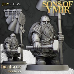 Dwarfs Warriors Unit x7 + cmd - Bigusson - Druk 3d - Highlands Miniatures