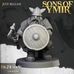 Dwarfs Warriors Unit x7 + cmd - Bigusson - Druk 3d - Highlands Miniatures