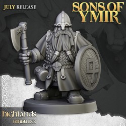 Dwarfs Warriors Unit x7 + cmd - Bigusson - Druk 3d - Highlands Miniatures