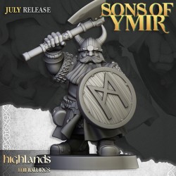 Dwarfs Warriors Unit x7 + cmd - Bigusson - Druk 3d - Highlands Miniatures