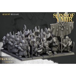 Dwarf Veterans Unit x7 + cmd - Bigusson - Druk 3d - Highlands Miniatures