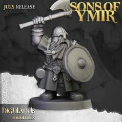 Dwarfs Warriors Unit x7 + cmd - Bigusson - Druk 3d - Highlands Miniatures