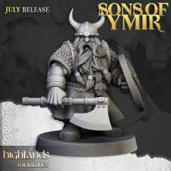 Dwarfs Warriors Unit x7 + cmd - Bigusson - Druk 3d - Highlands Miniatures