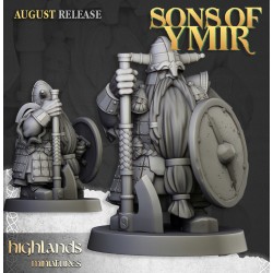 Dwarf Veterans Unit x7 + cmd - Bigusson - Druk 3d - Highlands Miniatures