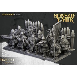 Dwarf Crossbowmen Unit x7 + cmd - Bigusson - Druk 3d - Highlands Miniatures