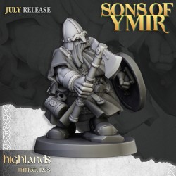 Dwarfs Warriors Unit x7 + cmd - Bigusson - Druk 3d - Highlands Miniatures