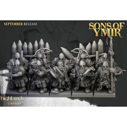 Dwarf Crossbowmen Unit x7 + cmd - Bigusson - Druk 3d - Highlands Miniatures
