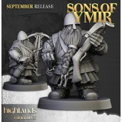 Dwarf Crossbowmen Unit x7 + cmd - Bigusson - Druk 3d - Highlands Miniatures