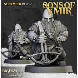 Dwarf Crossbowmen Unit x7 + cmd - Bigusson - Druk 3d - Highlands Miniatures
