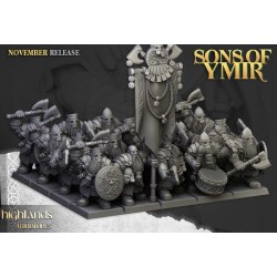 Dwarf Huscarls Unit x7 + cmd - Bigusson - Druk 3d - Highlands Miniatures