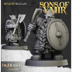 Dwarf Veterans Unit x7 + cmd - Bigusson - Druk 3d - Highlands Miniatures