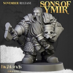 Dwarf Huscarls Unit x7 + cmd - Bigusson - Druk 3d - Highlands Miniatures