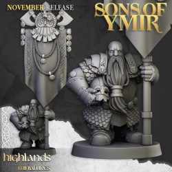 Dwarf Huscarls Unit x7 + cmd - Bigusson - Druk 3d - Highlands Miniatures