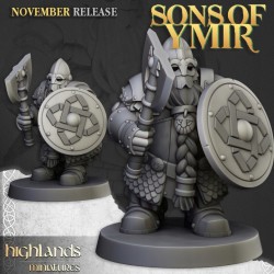 Dwarf Huscarls Unit x7 + cmd - Bigusson - Druk 3d - Highlands Miniatures