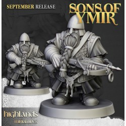 Dwarf Crossbowmen Unit x7 + cmd - Bigusson - Druk 3d - Highlands Miniatures