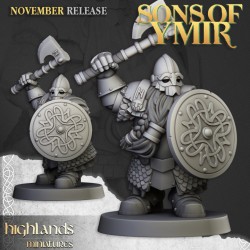 Dwarf Huscarls Unit x7 + cmd - Bigusson - Druk 3d - Highlands Miniatures
