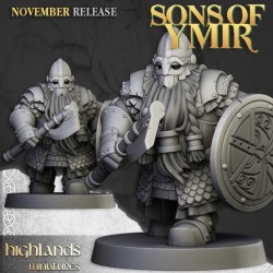 Dwarf Huscarls Unit x7 + cmd - Bigusson - Druk 3d - Highlands Miniatures