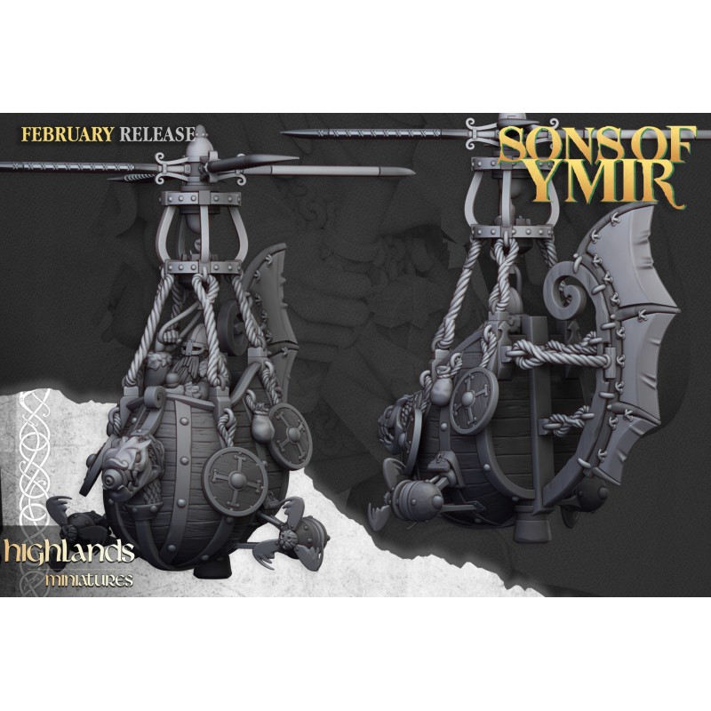 Dwarf Flying Machine - Druk 3d - Highlands Miniatures Dwarf Flying Machine - Druk 3d - Highlands Miniatures