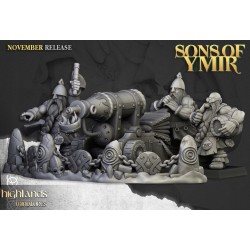 Dwarf Flamethrower + crew - Druk 3d - Highlands Miniatures