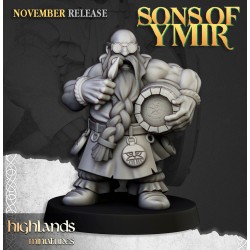 Dwarf Flamethrower + crew - Druk 3d - Highlands Miniatures