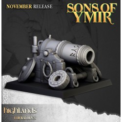 Dwarf Artillery 1 + crew - Druk 3d - Highlands Miniatures