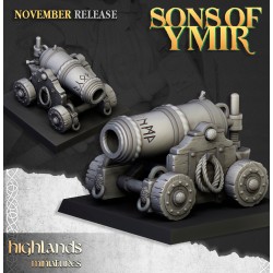 Dwarf Artillery 1 + crew - Druk 3d - Highlands Miniatures