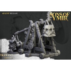 Dwarf Old Siege Engine Capatult + crew - Druk 3d - Highlands Miniatures