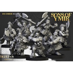 Dwarf Deathseekers x7 +cmd - Bigusson - Druk 3d - Highlands Miniatures