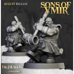 Dwarf Old Siege Engine Capatult + crew - Druk 3d - Highlands Miniatures