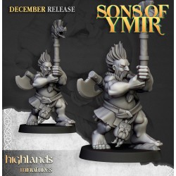 Dwarf Deathseekers x7 +cmd - Bigusson - Druk 3d - Highlands Miniatures