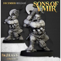 Dwarf Deathseekers x7 +cmd - Bigusson - Druk 3d - Highlands Miniatures