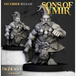 Dwarf Deathseekers x7 +cmd - Bigusson - Druk 3d - Highlands Miniatures