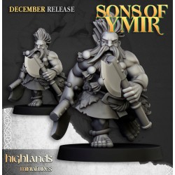 Dwarf Deathseekers x7 +cmd - Bigusson - Druk 3d - Highlands Miniatures