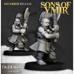 Dwarf Deathseekers x7 +cmd - Bigusson - Druk 3d - Highlands Miniatures