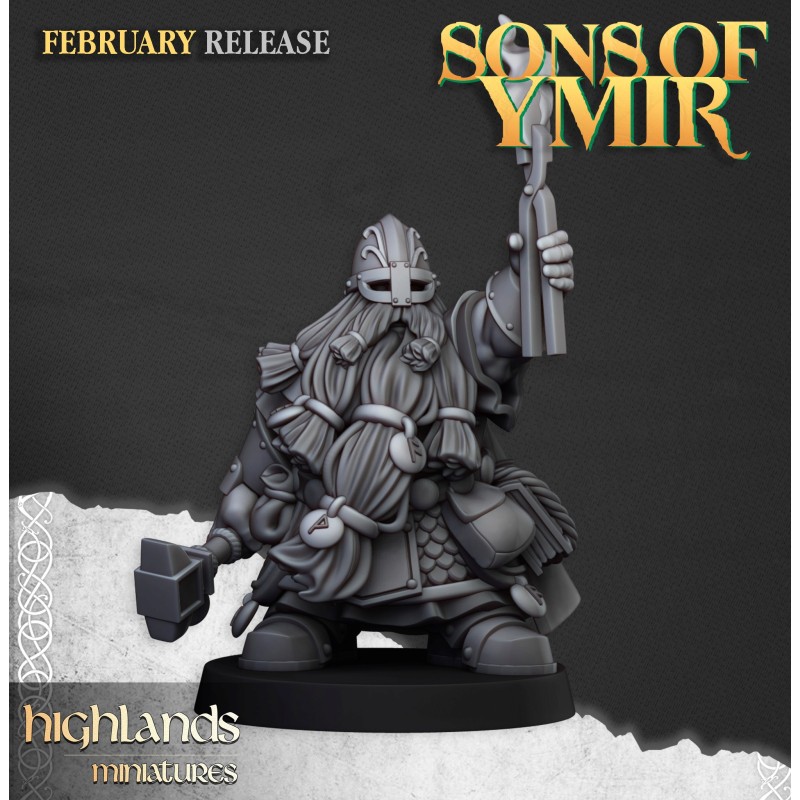 Dwarf Runemaster 2 - Bigusson - Druk 3d - Highlands Miniatures