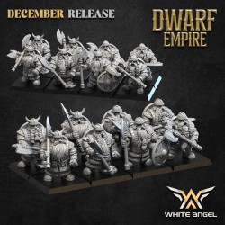 Great Dwarf Warrior x 10 - Bigusson - Druk 3D - White Angels