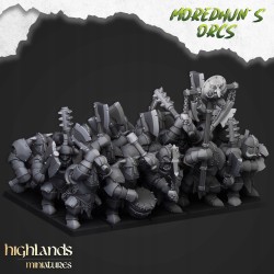 Armoured Orcs x7 +cmd - Bigusson - Druk 3d - Highlands Miniatures