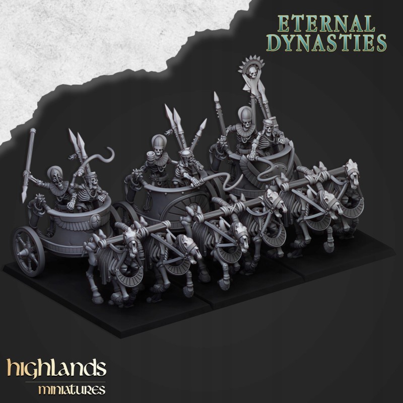 Ancient Skeletal Chariots x 3 - Highlands Miniatures Ancient Skeletal Chariots x 3 - Highlands Miniatures