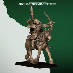 Mounted Feral Archers x10 |Wood Elfves |Highlands Miniatures