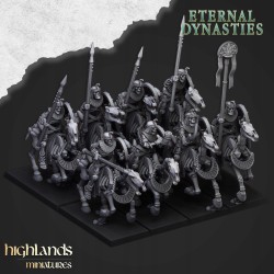 Ancient Skeletal Cavalry with Spears x7 + command - Highlands Miniatures