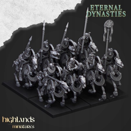 Ancient Skeletal Cavalry with Spears x7 + command - Highlands Miniatures