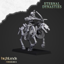 Ancient Skeletal Cavalry with Bows x 7 + command - Highlands Miniatures